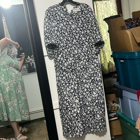 Women’s vintage size 10, Willys influence, blue and white floral dress - Picture 1 of 4